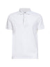 Polo in piquet di cotone bianco con ricamo EKD