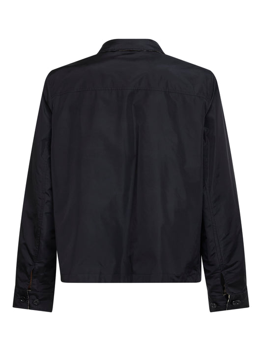 Black nylon and sand beige Check reversible jacket