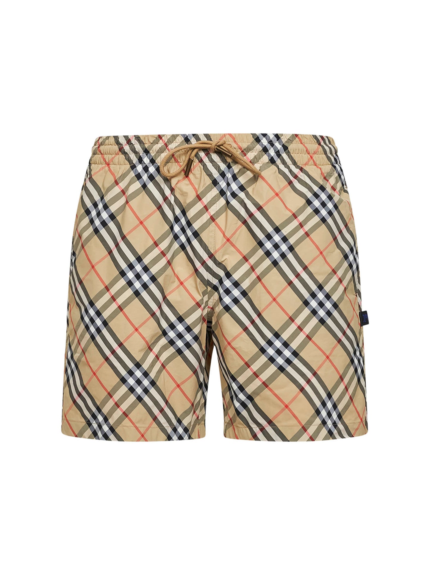 Sand printed nylon Check swim shorts