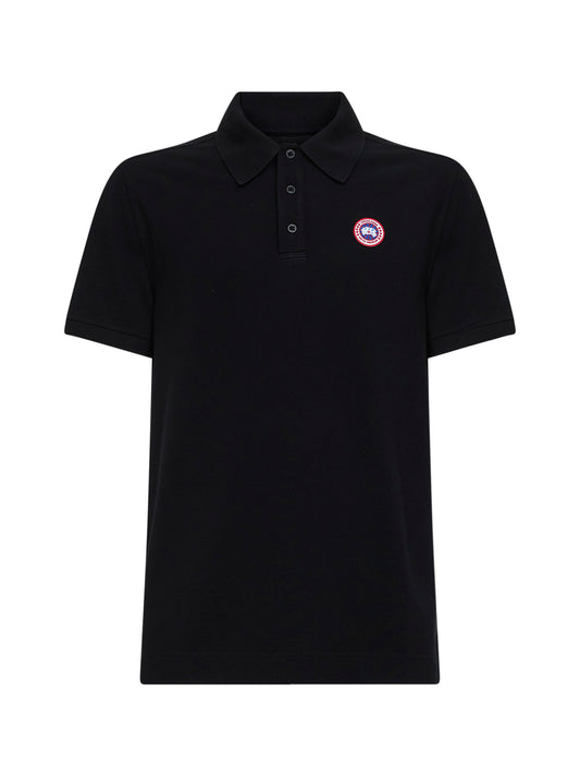 Black cotton piqué Beckley polo shirt