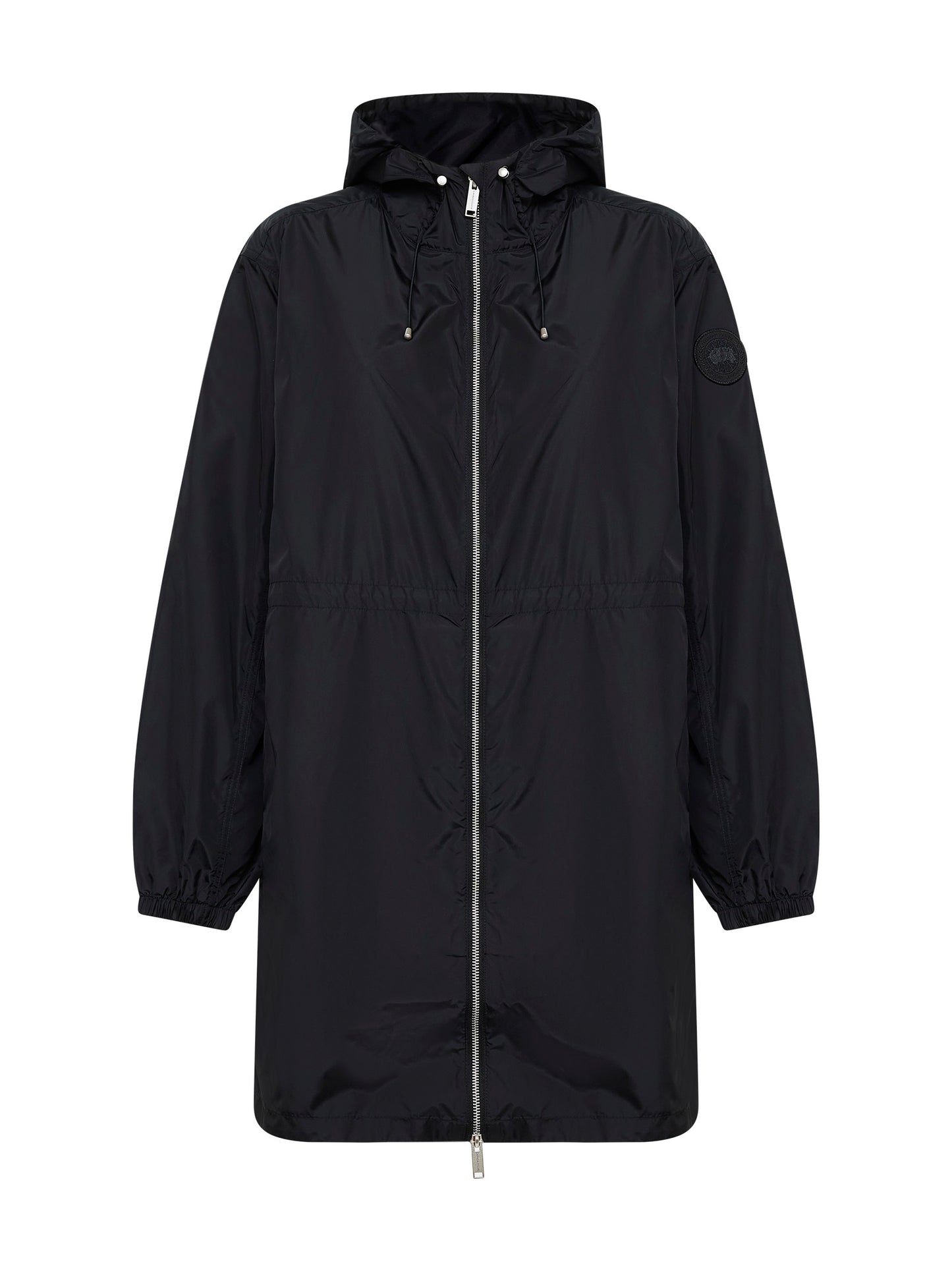 Black nylon Lume hooded parka