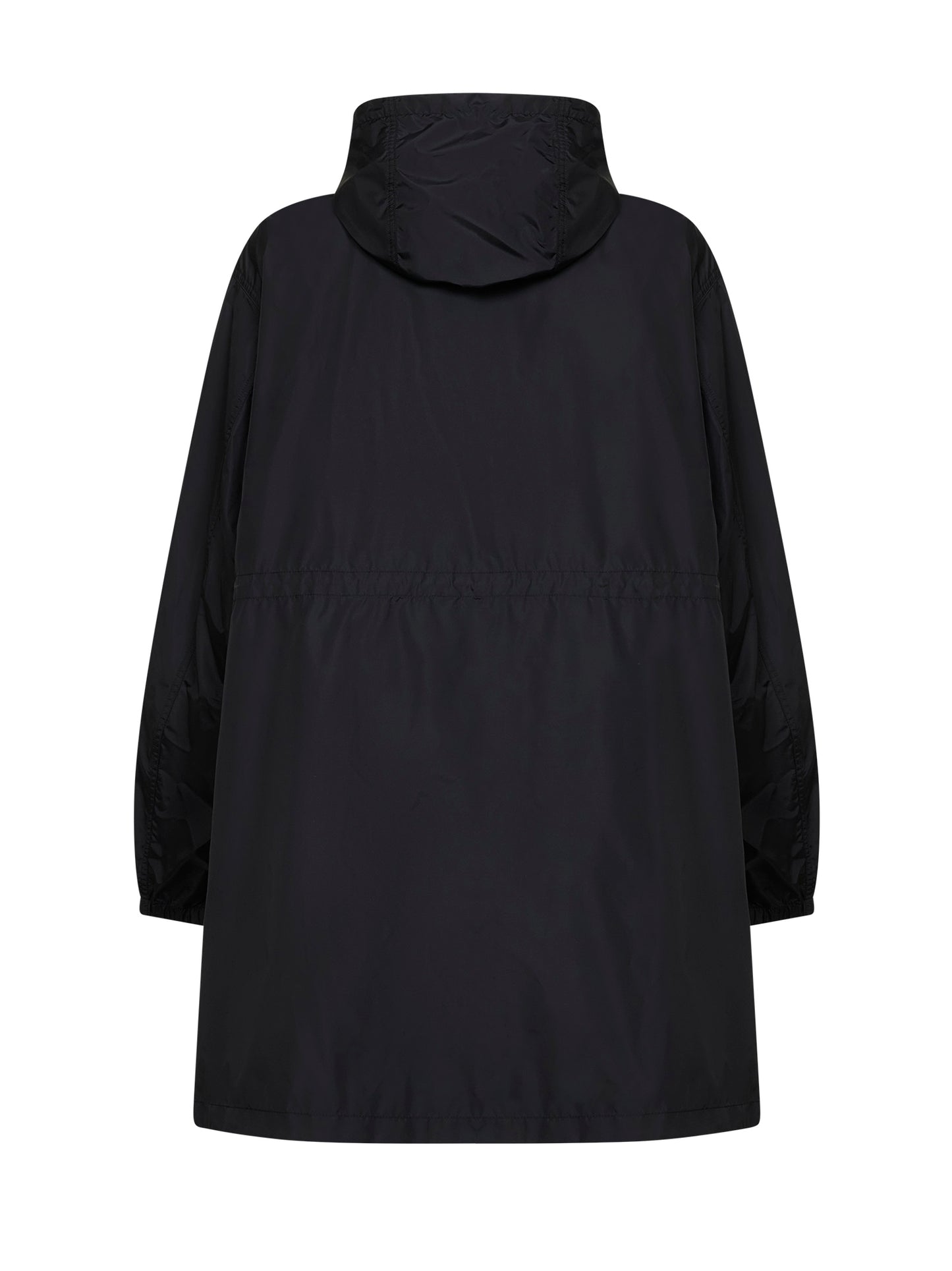 Black nylon Lume hooded parka