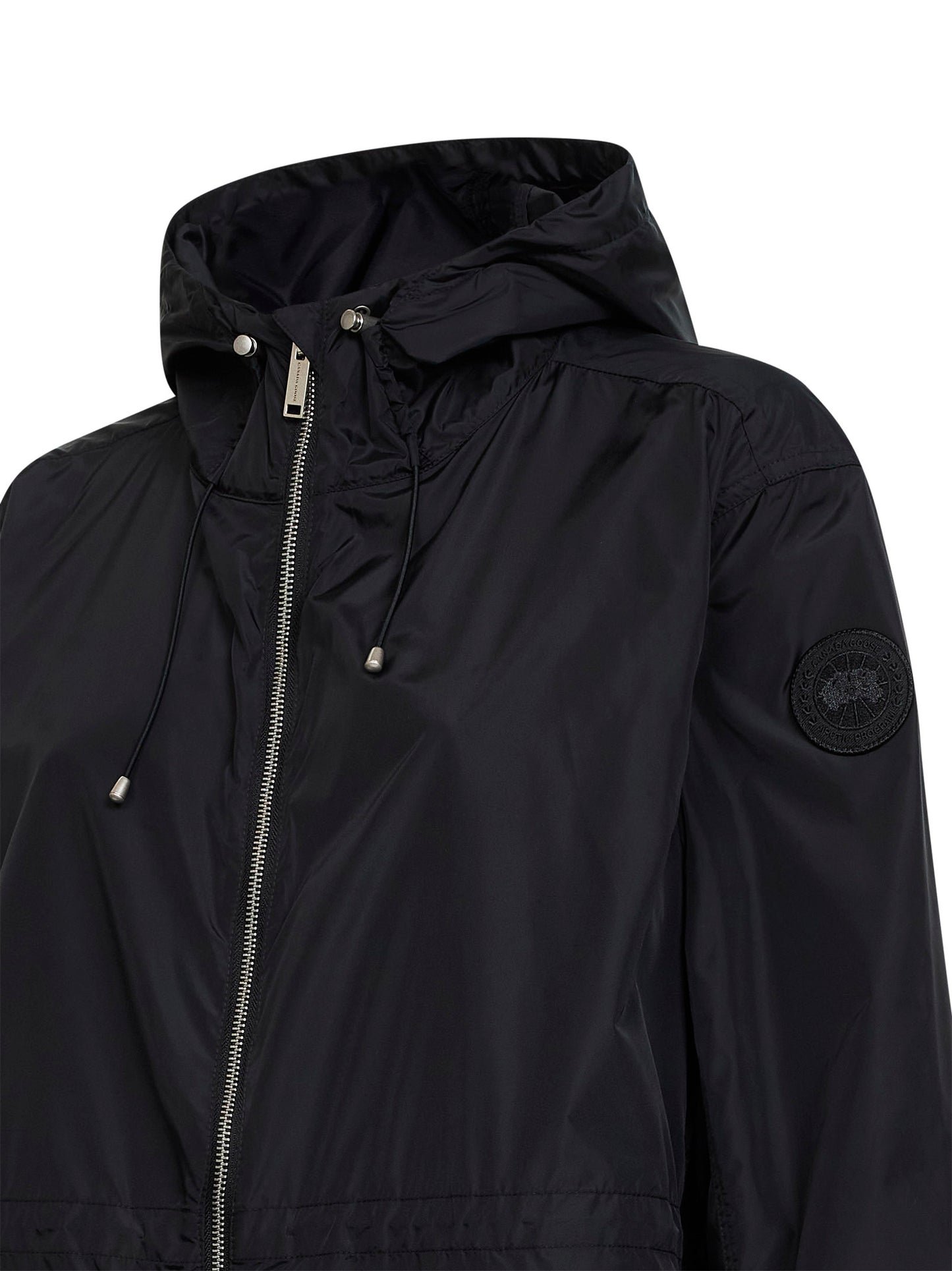Black nylon Lume hooded parka