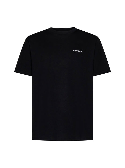 Black S/S Script Embroidery T-shirt