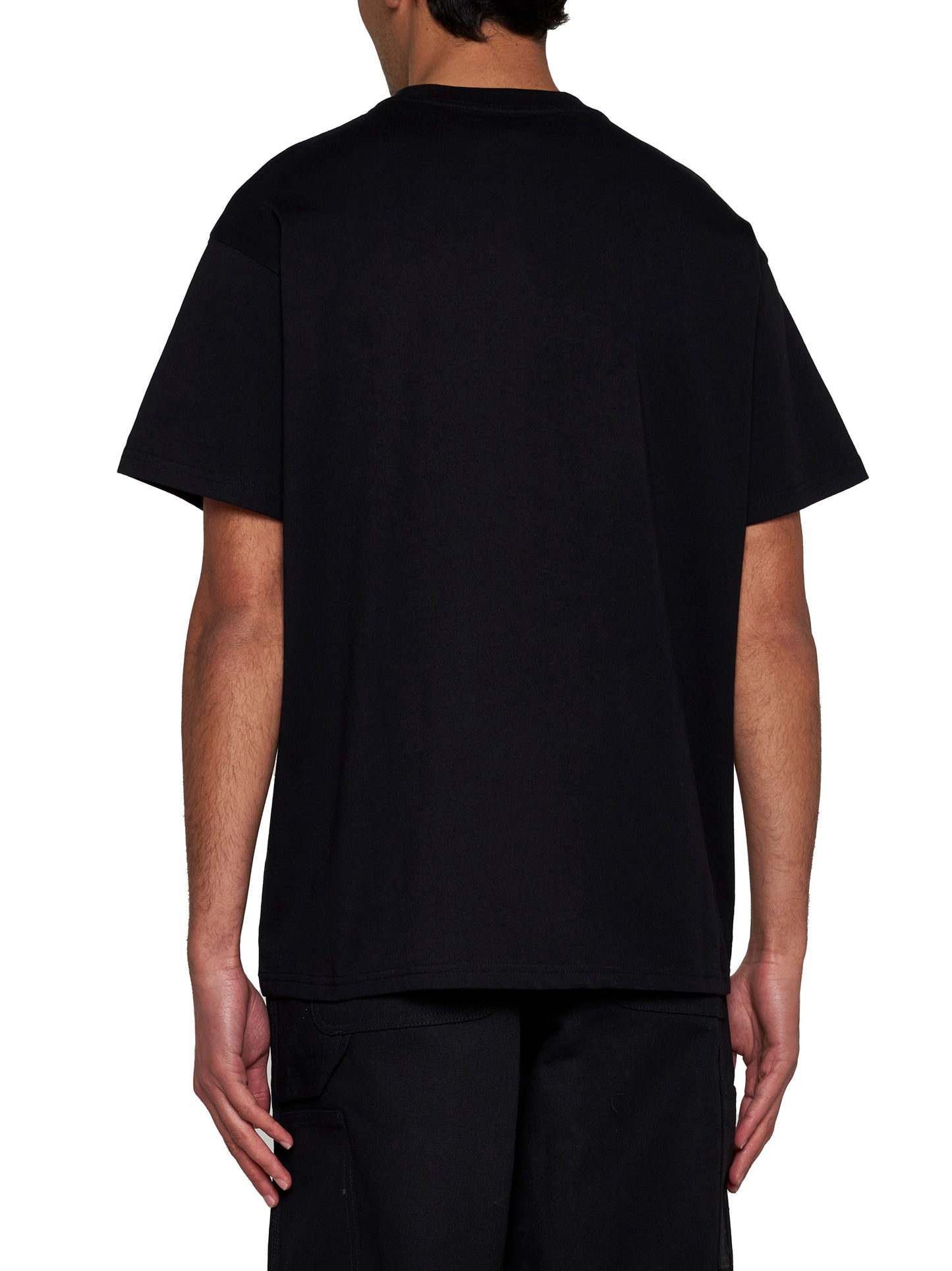 Black S/S Script Embroidery T-shirt