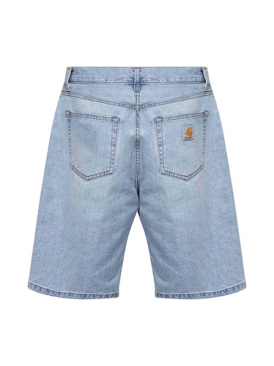 Blue heavyweight cotton denim Landon Bermuda shorts