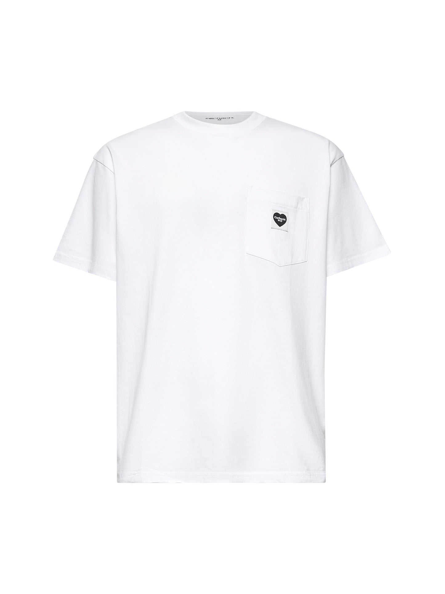 White cotton S/S Pocket Heart T-shirt