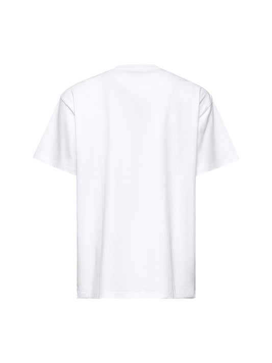 White cotton S/S Pocket Heart T-shirt