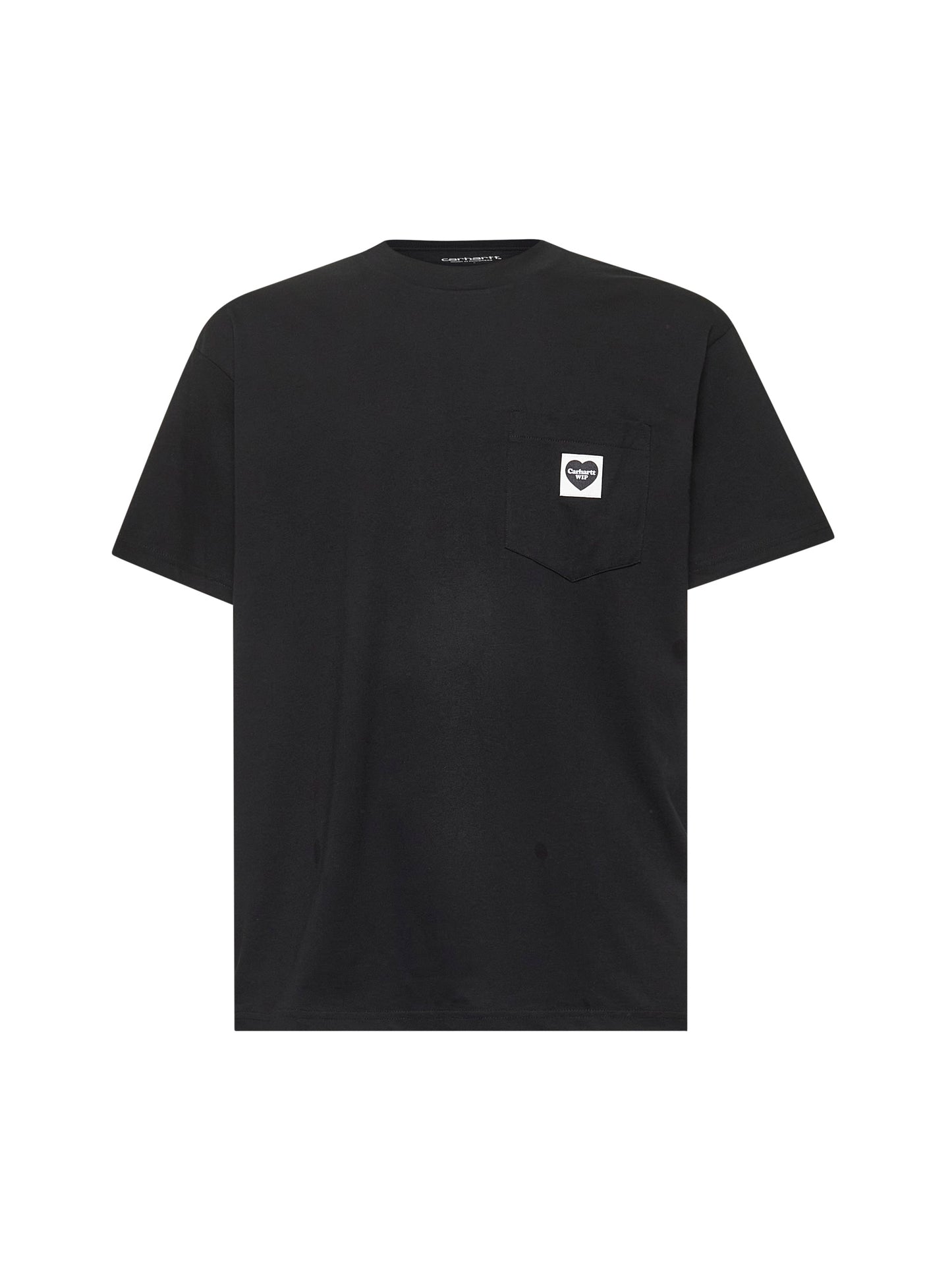 Black cotton S/S Pocket Heart T-shirt