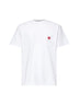 White cotton S/S Pocket Heart T-shirt