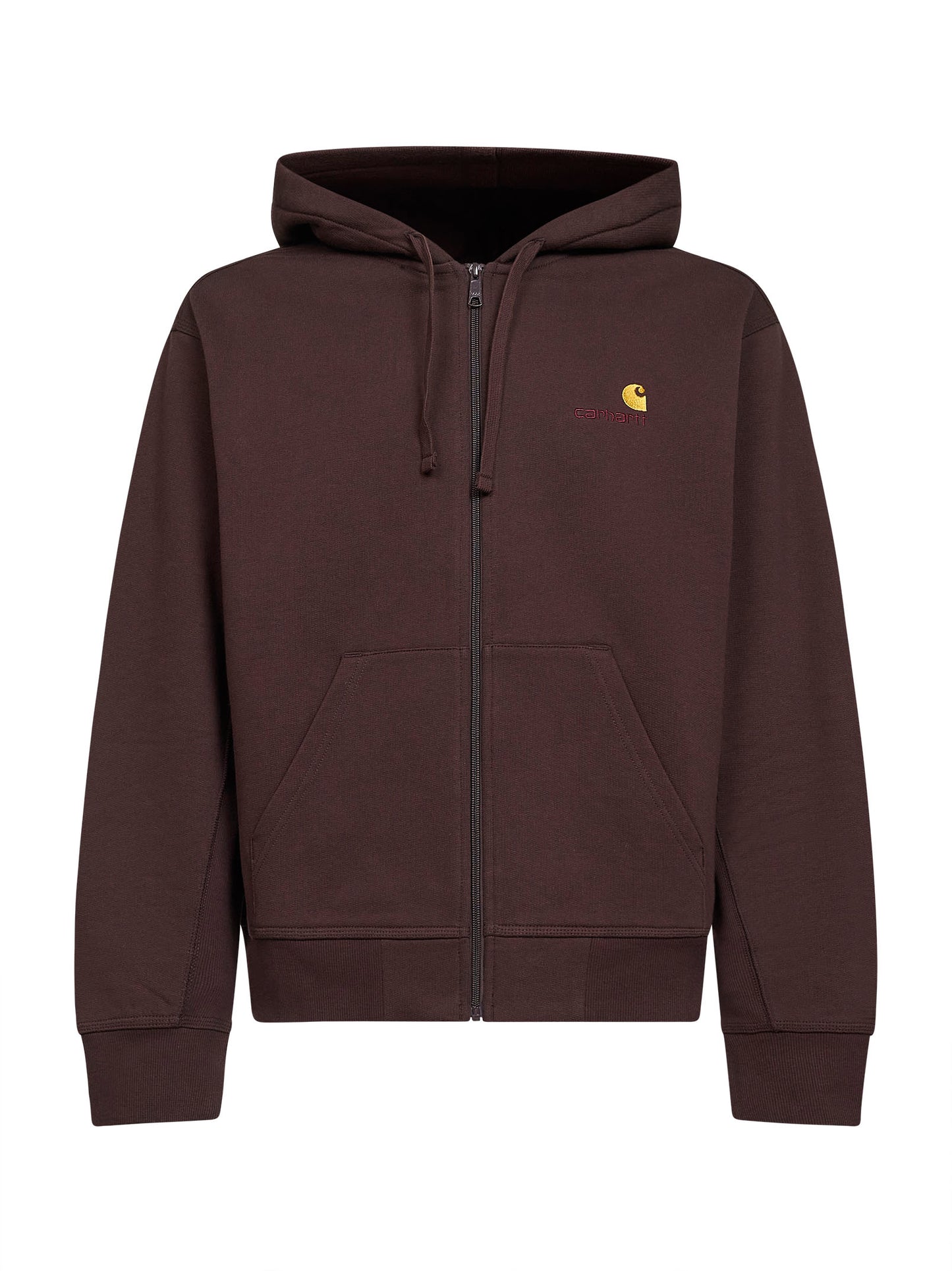 Felpa con zip e cappuccio Hooded American Script Jacket marrone