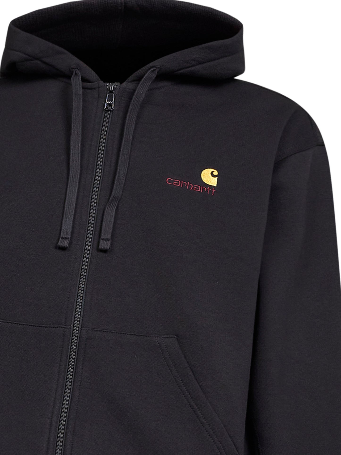 Black Hooded American Script Jacket zip-up hoodie