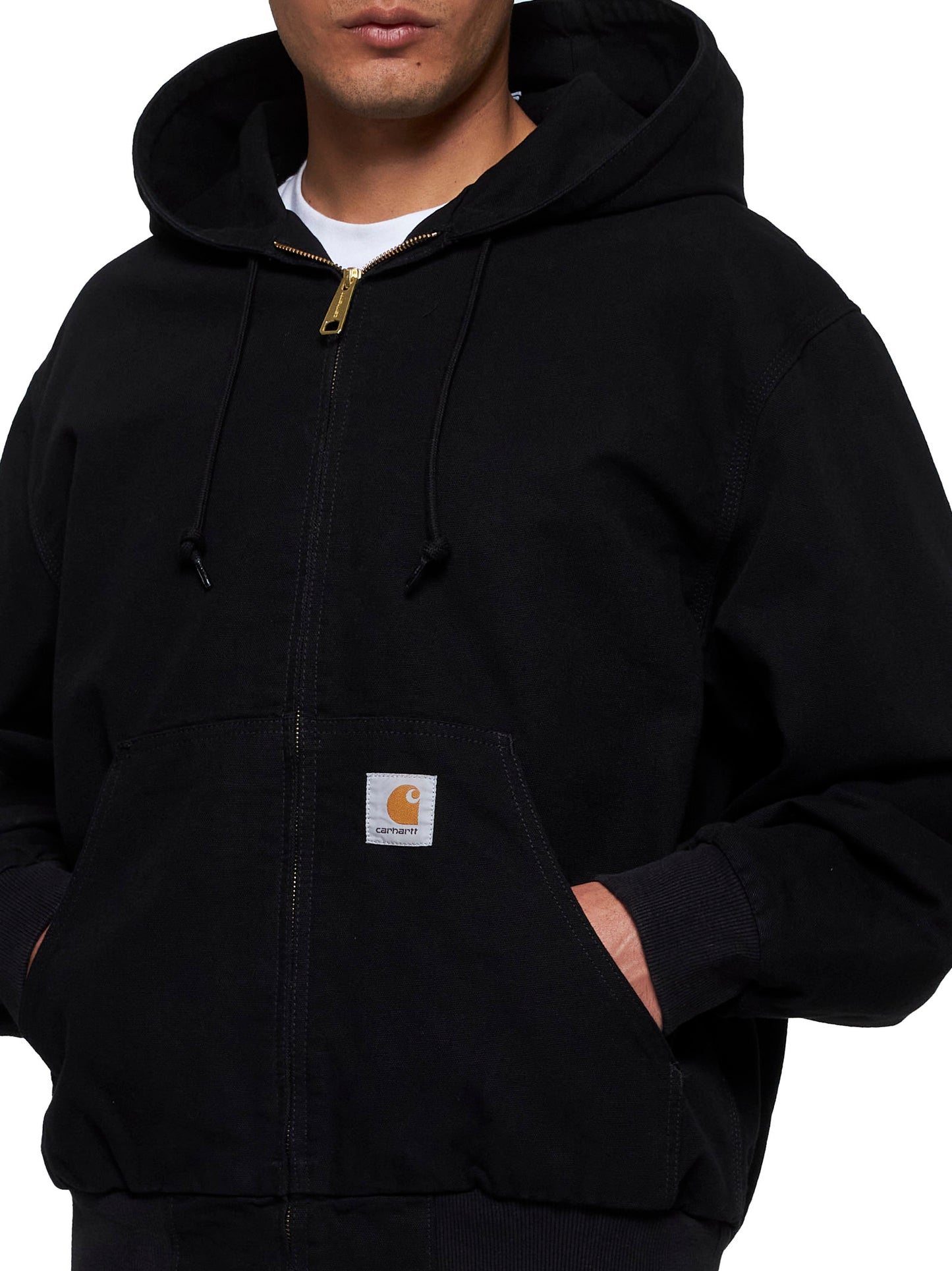 Black hooded jacket