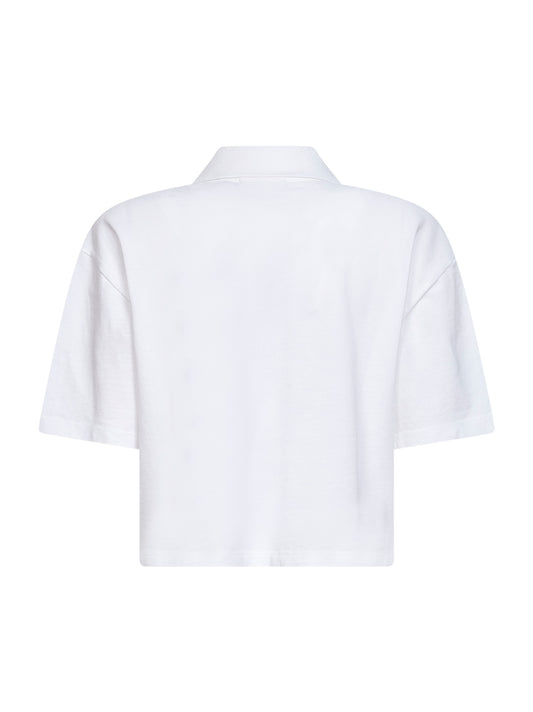 Polo crop W' S/S Carhartt Script bianca