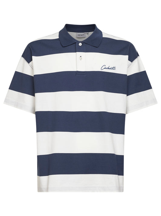 Polo a righe S/S Delray Polo blu e bianca