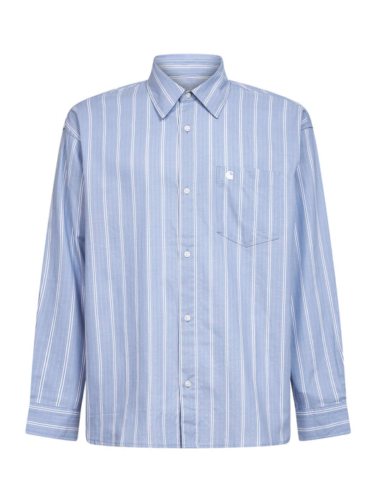Camicia a righe L/S Beale Shirt azzurra