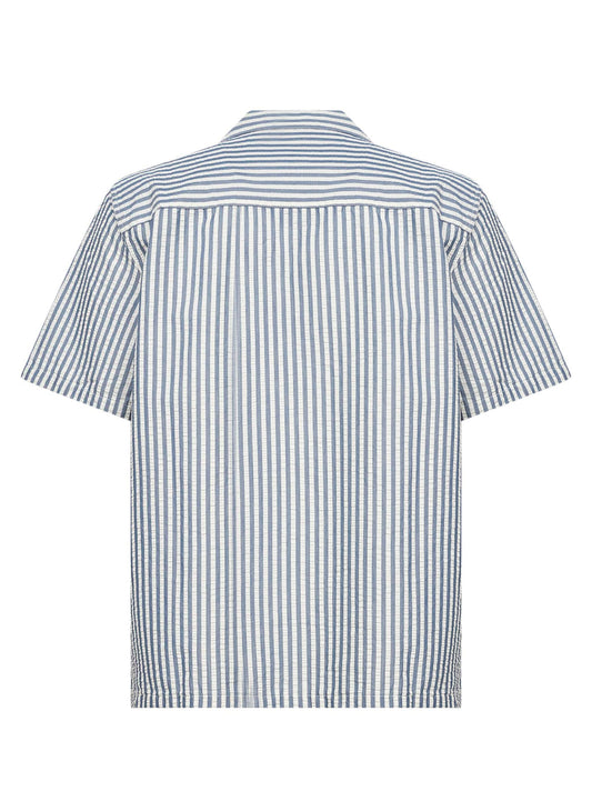 Camicia a maniche corte S/S Leavel Shirt blu e cera