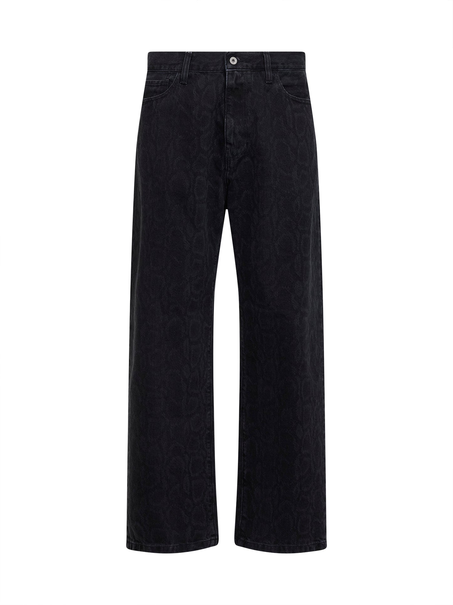 Jeans Landon in denim stampato nero