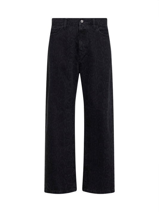 Jeans Landon in denim stampato nero