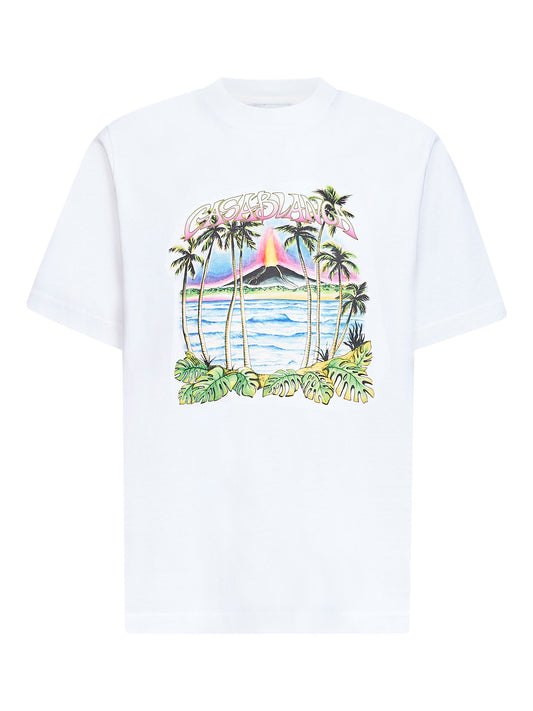 White Volcano Printed T-shirt
