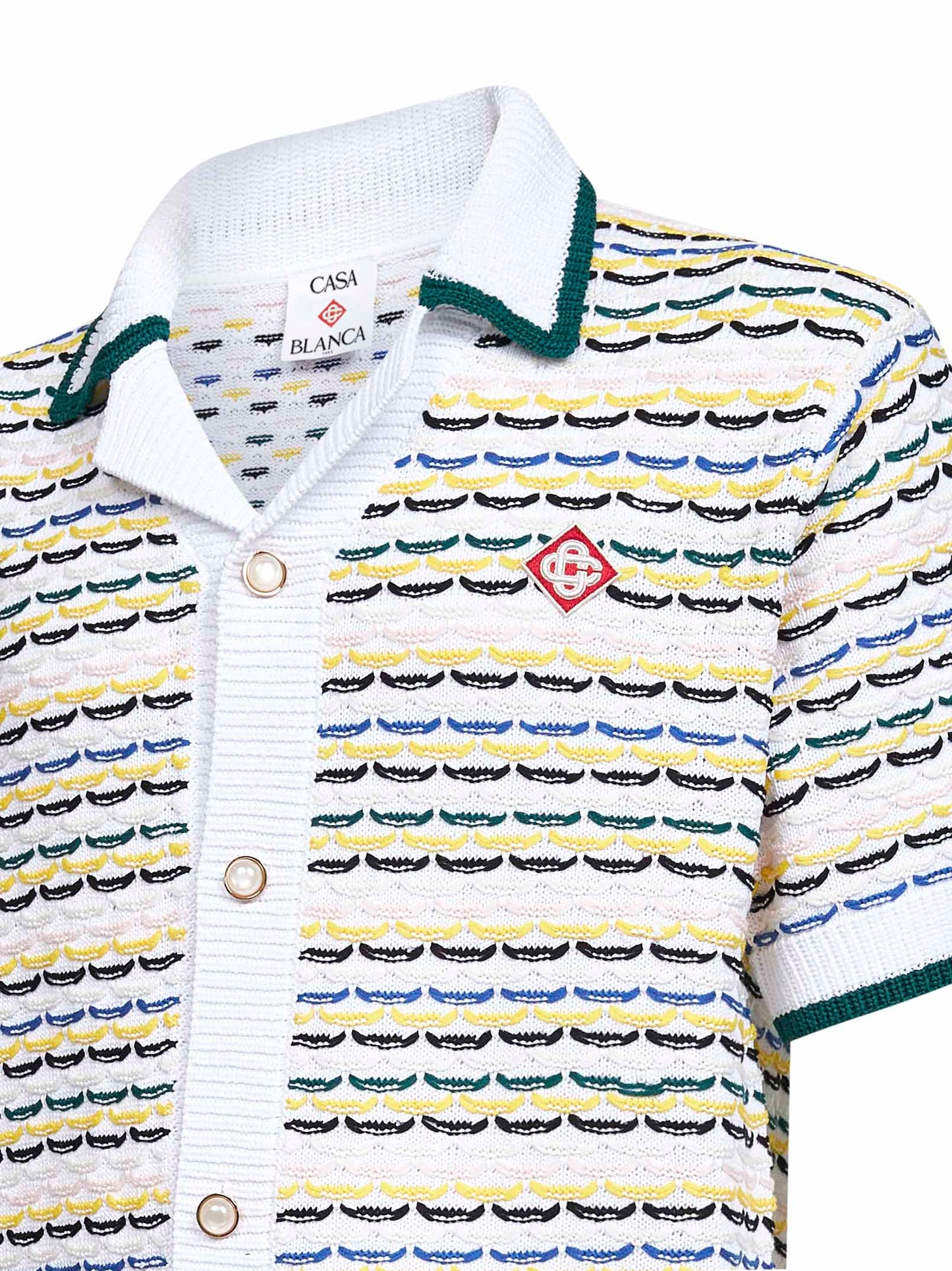 White crochet cotton Tuck Stitch shirt