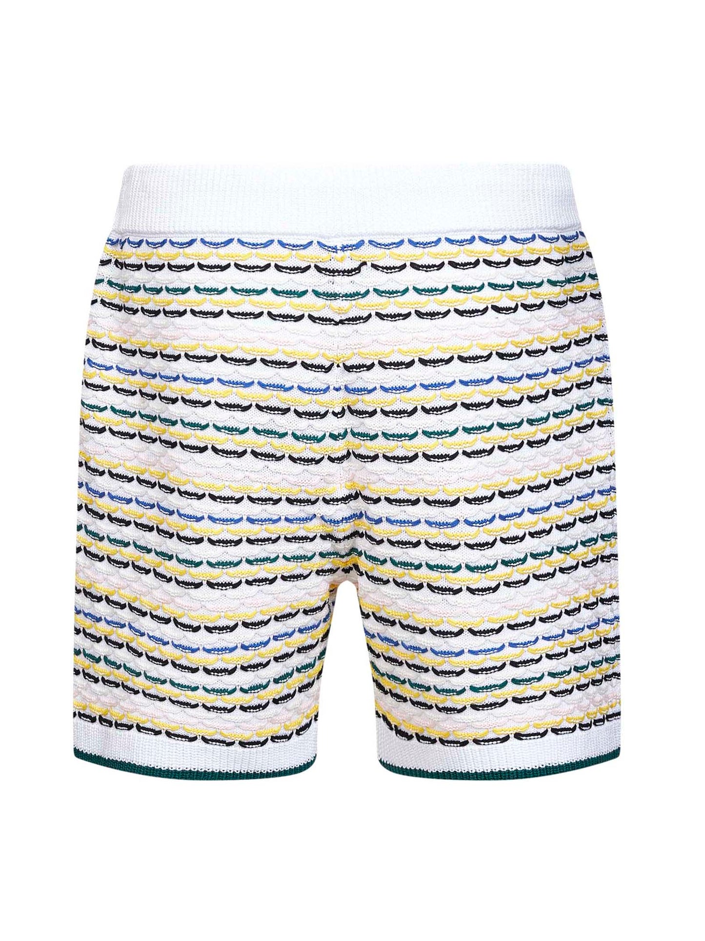 Shorts Tuck Stitch in cotone all'uncinetto bianco