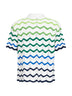 Green and white Wave crochet cotton shirt