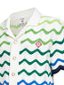 Green and white Wave crochet cotton shirt