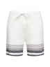 Shorts in cotone all'uncinetto bianco e grigio