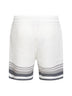 Shorts in cotone all'uncinetto bianco e grigio