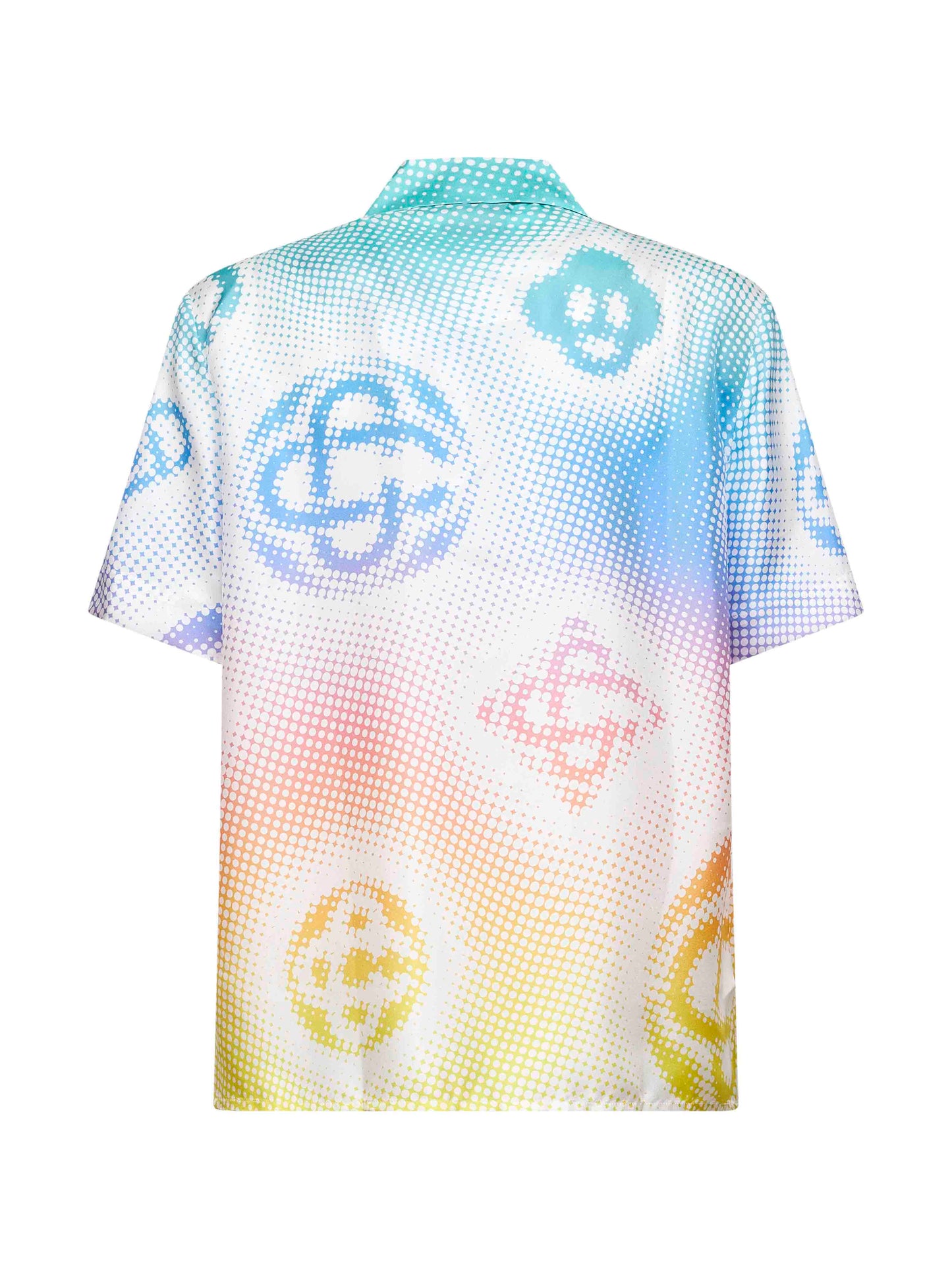 Camicia stampata Halftone Logo in raso di seta