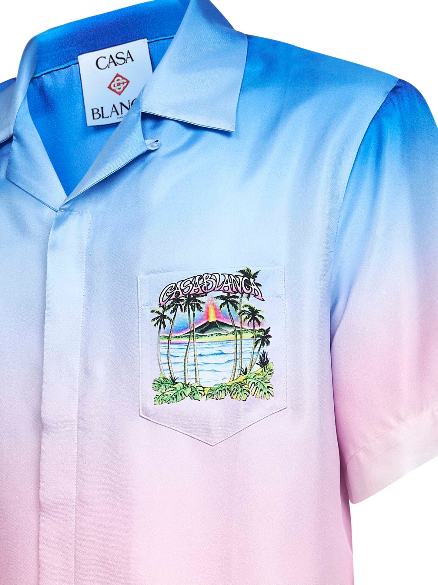 Printed silk twill Volcano Gradient shirt