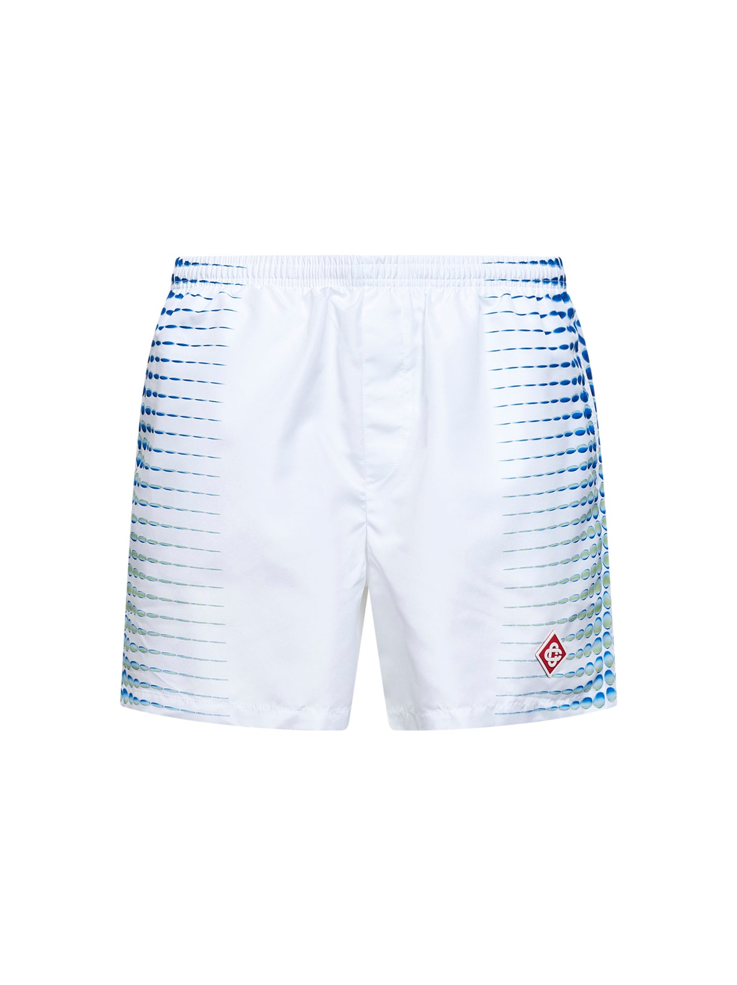 Shorts da mare stampati in tessuto tecnico bianco
