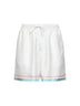 Shorts Dance Joy in twill di seta bianco