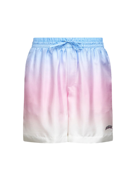 Printed silk twill Volcano Gradient shorts