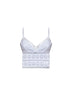 White floral lace and voile Melie cropped top