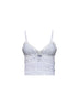 White floral lace and voile Melie cropped top