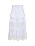 Gonna lunga Serza in voile e guipure bianco