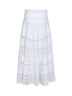 Gonna lunga Serza in voile e guipure bianco
