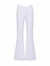 Pantaloni svasati Vianora in pizzo floreale e voile bianco