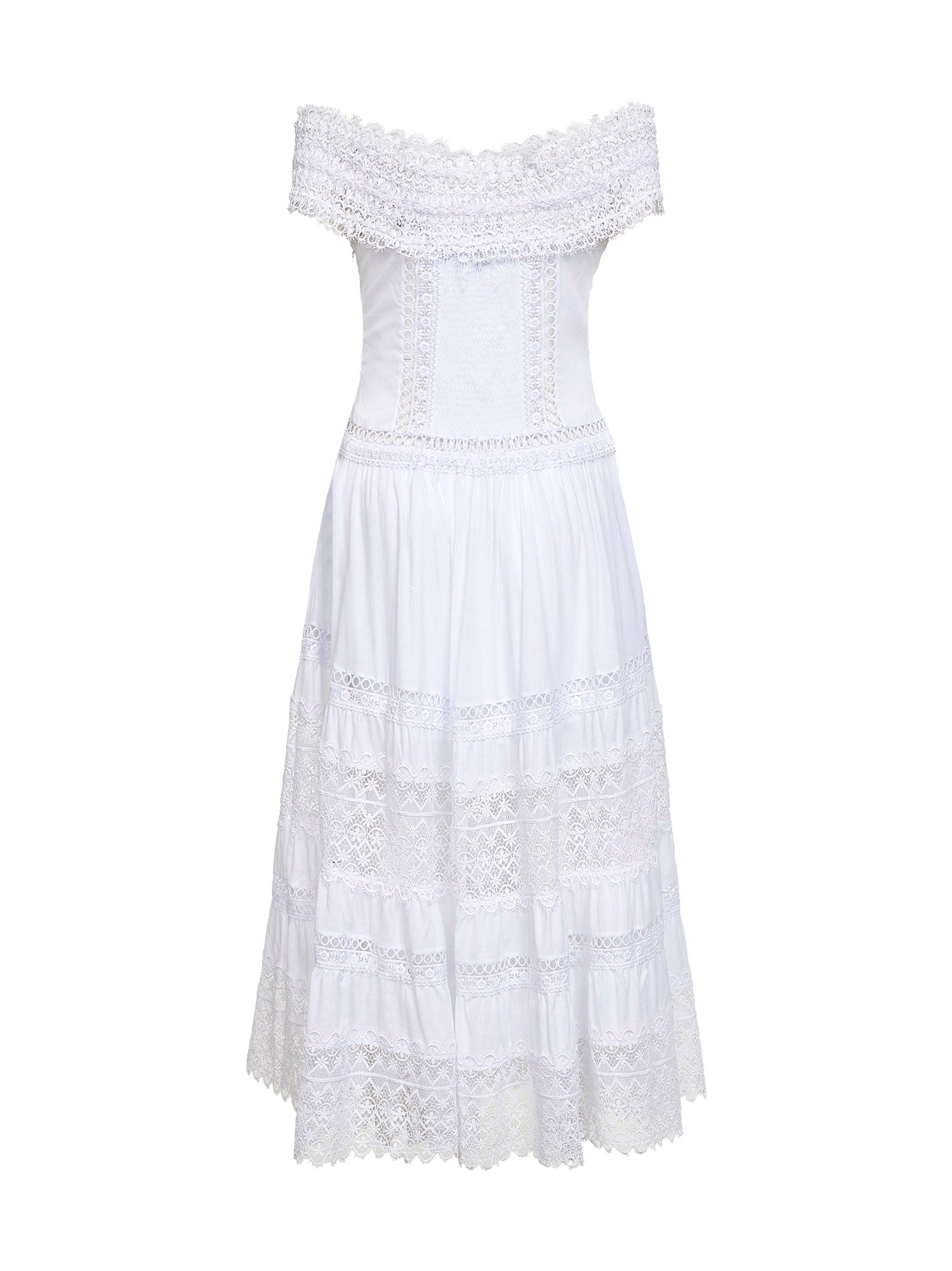CHARO RUIZ IBIZA | White voile and guipure Amaira long dress | Women CHARO RUIZ IBIZA | White voile and guipure Amaira long dress | Women