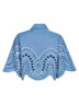 Blusa crop Storm in misto cotone ricamato azzurro<BR/>