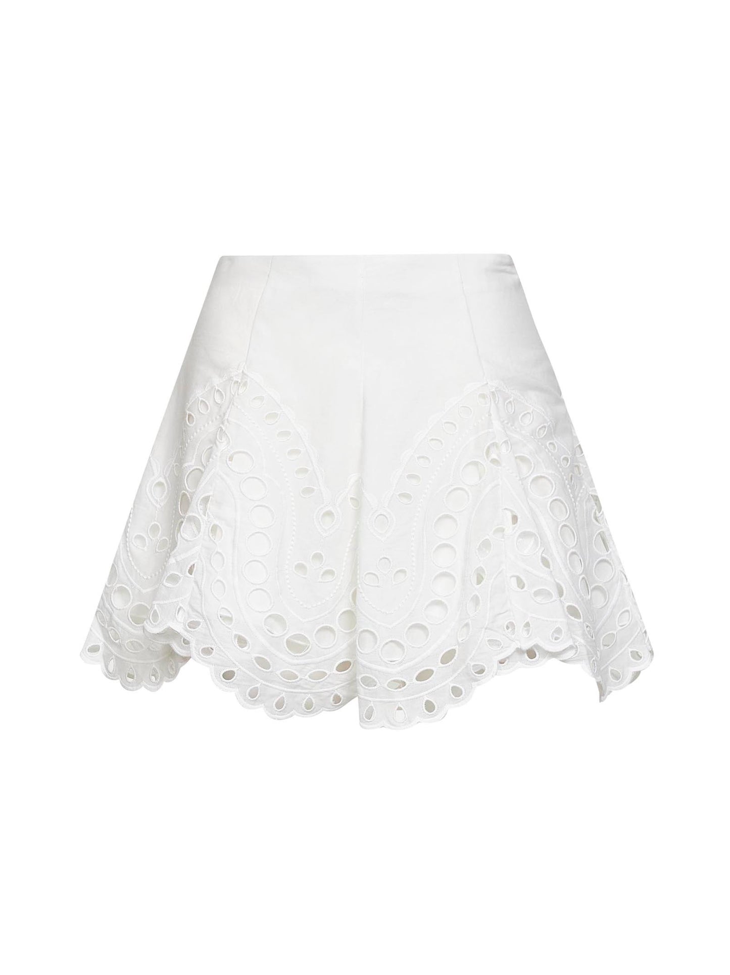 White embroidered cotton blend Sail mini skirt
