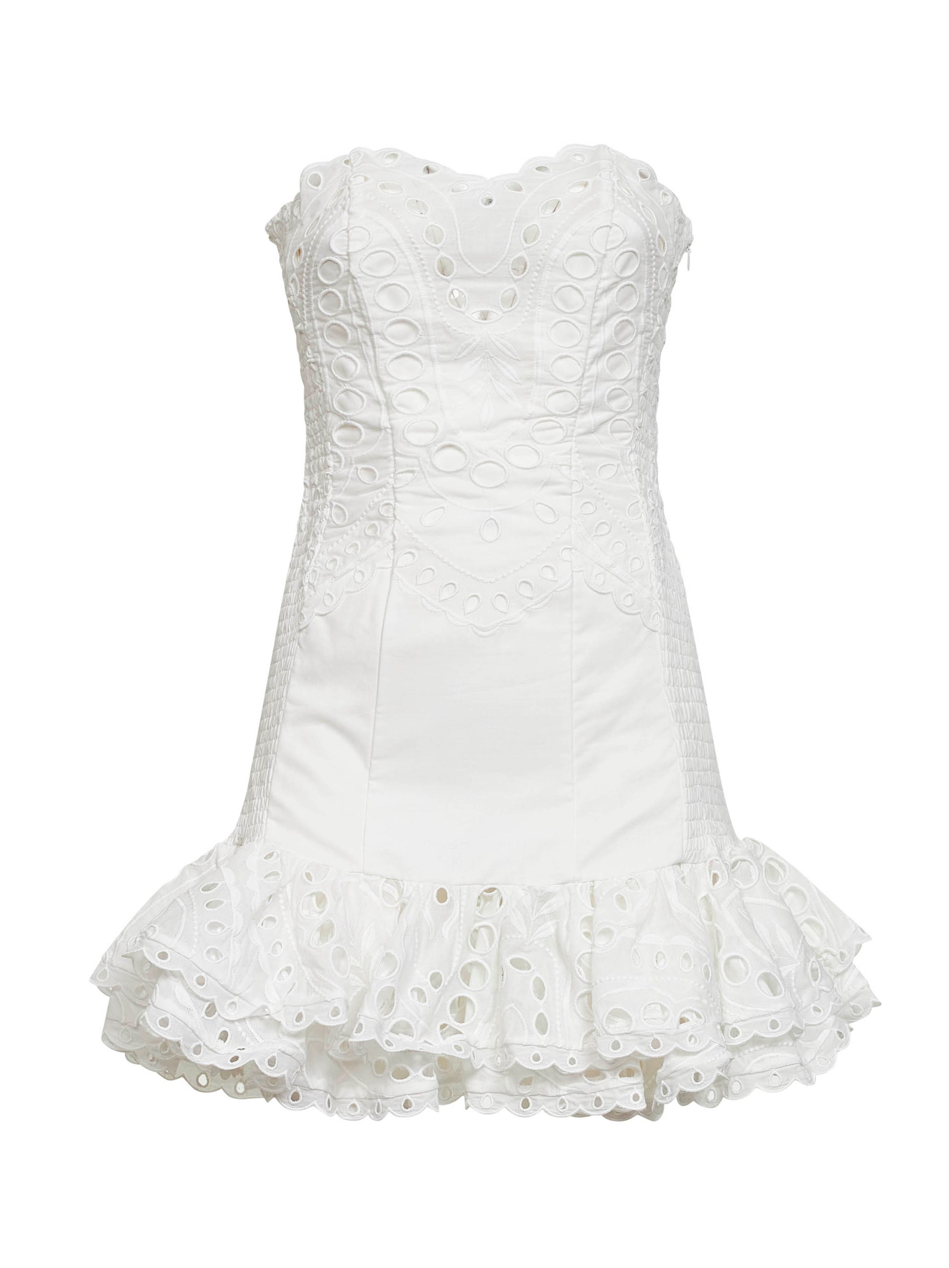 CHARO RUIZ IBIZA | White embroidered cotton blend Salty bustier mini dress | Women CHARO RUIZ IBIZA | White embroidered cotton blend Salty bustier mini dress | Women