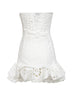 Miniabito bustier Salty in misto cotone ricamato bianco