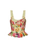 Top bustier Floret in cotone stampa floreale giallo<BR/>