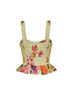 Top bustier Floret in cotone stampa floreale giallo<BR/>
