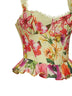 Top bustier Floret in cotone stampa floreale giallo<BR/>