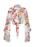 Blusa annodata in vita Lei in cotone stampa floreale bianco