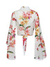 Blusa annodata in vita Lei in cotone stampa floreale bianco